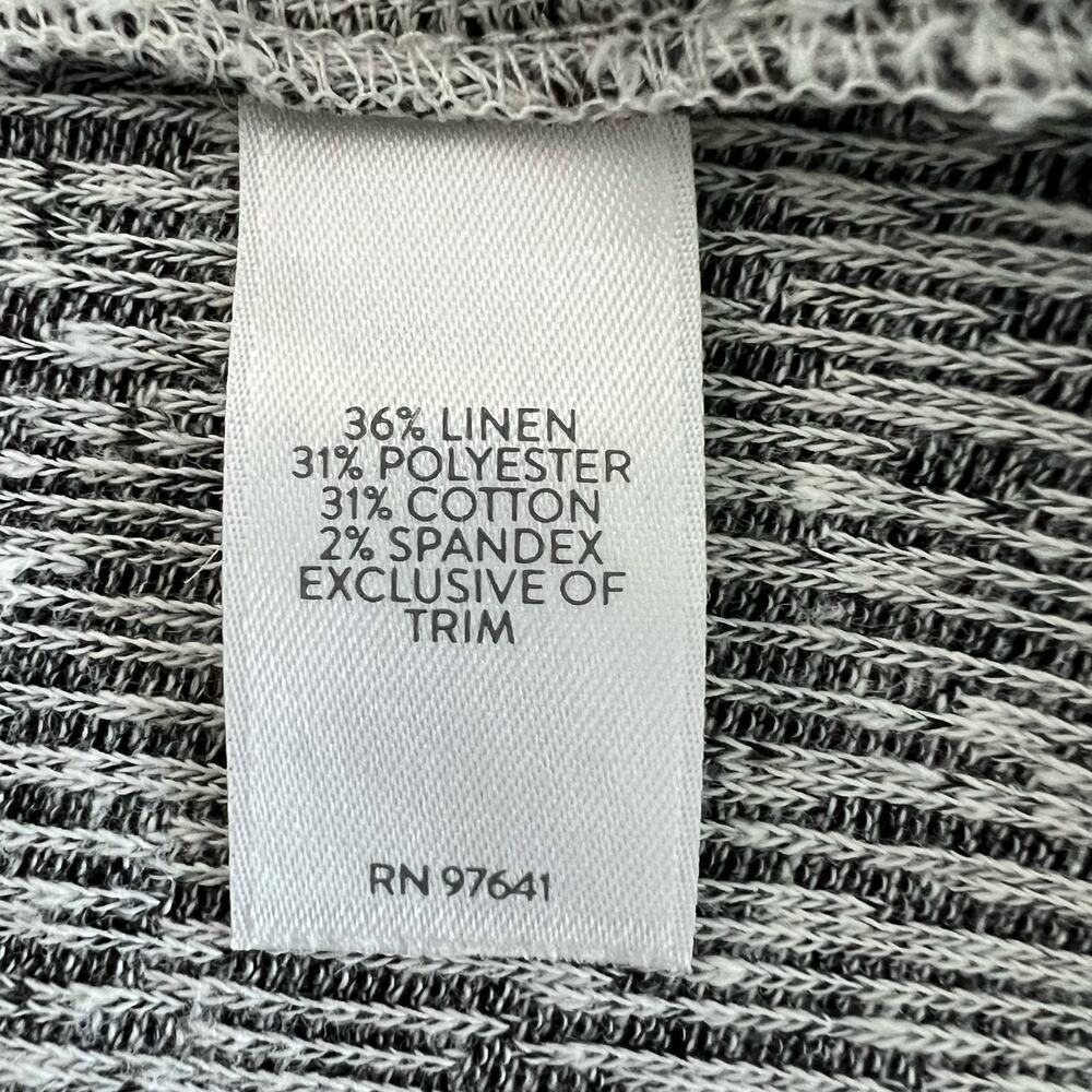 J Jill Pure Jill Tunic Womens Sz M Linen Blend Knit Gray Heather 3/4 Sleeve - Picture 6 of 8